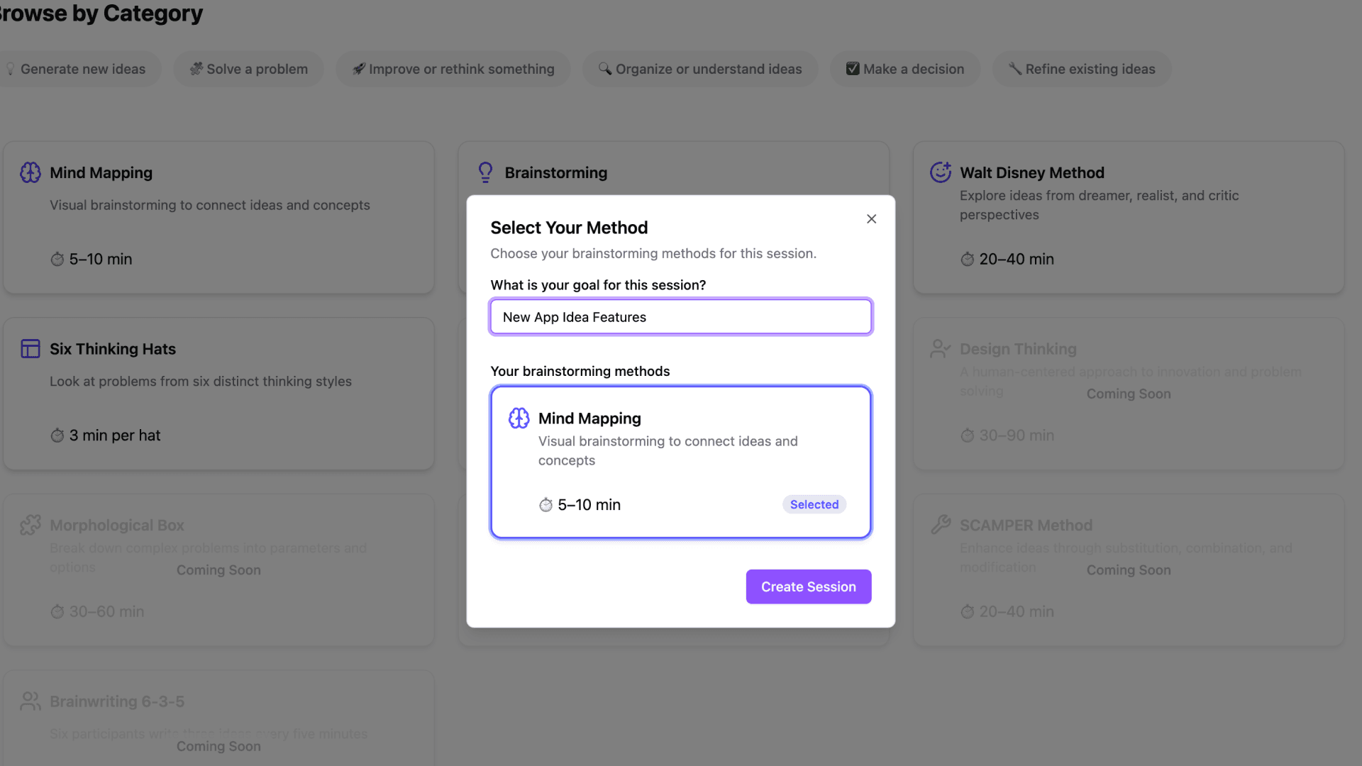Select your method screenshot